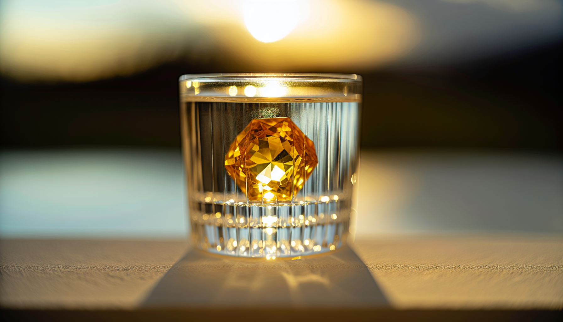 Citrine immersed in water