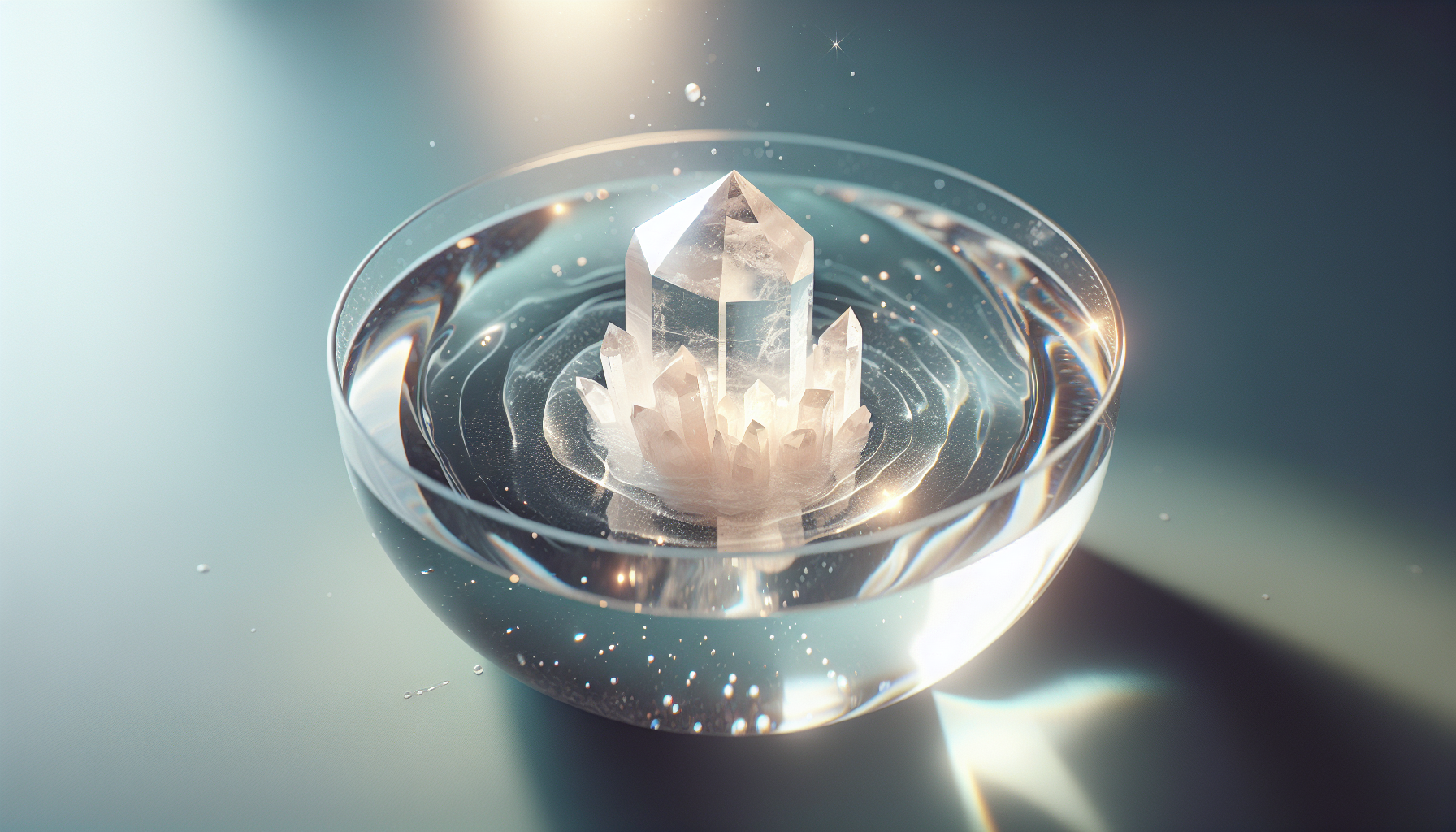Calcite crystal in a crystal bath