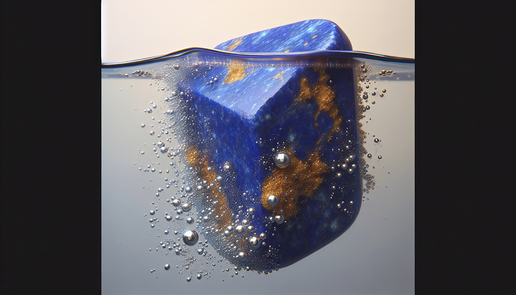 Chemical reaction of lapis lazuli with water