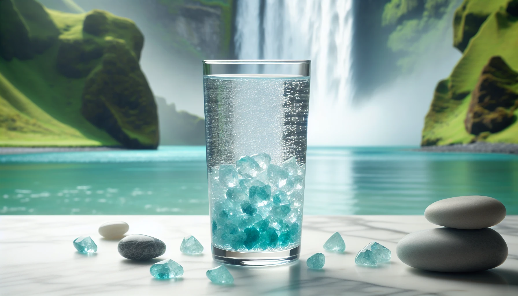 Aquamarine-infused water