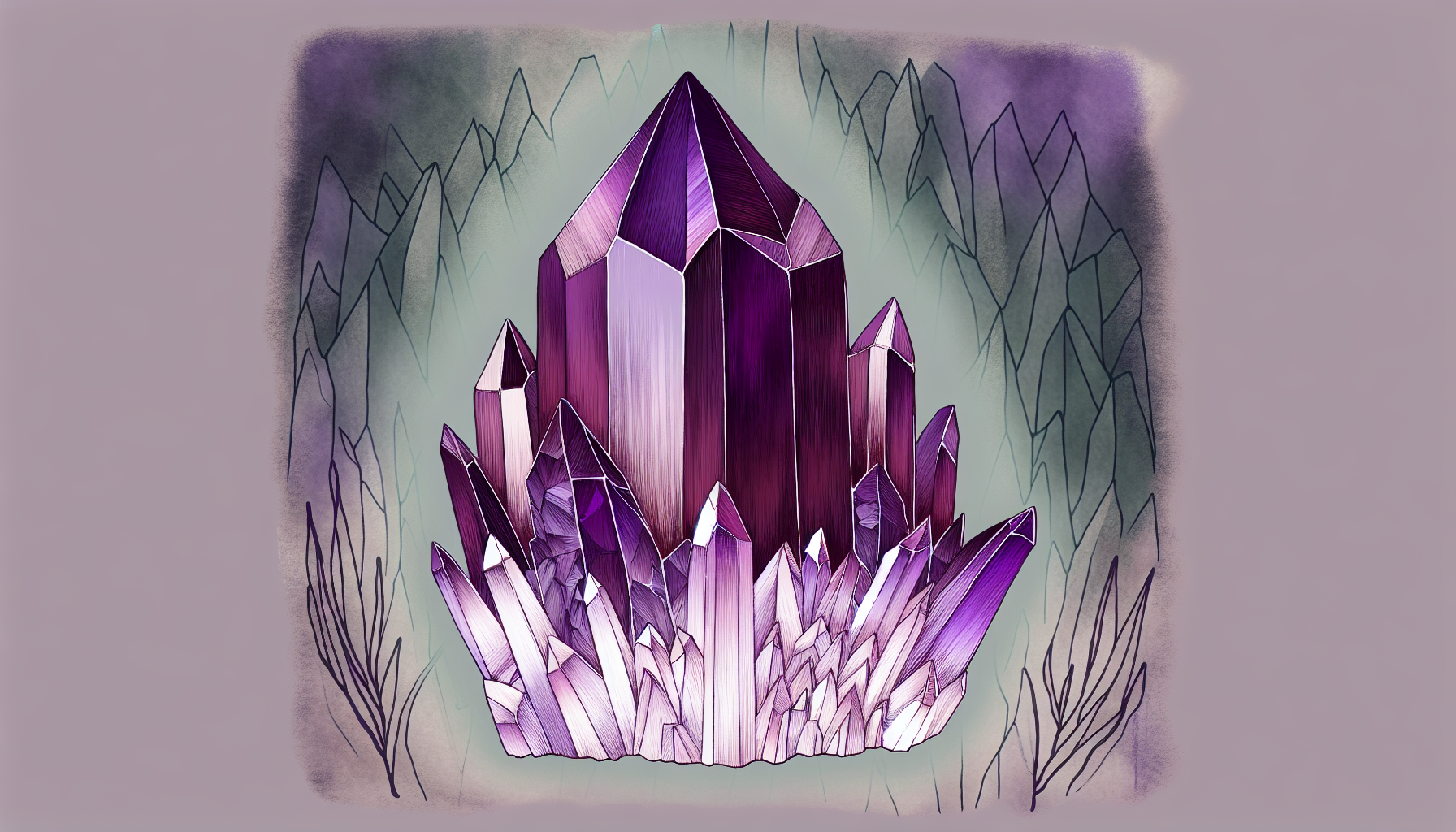 Amethyst crystal for mental clarity and protection