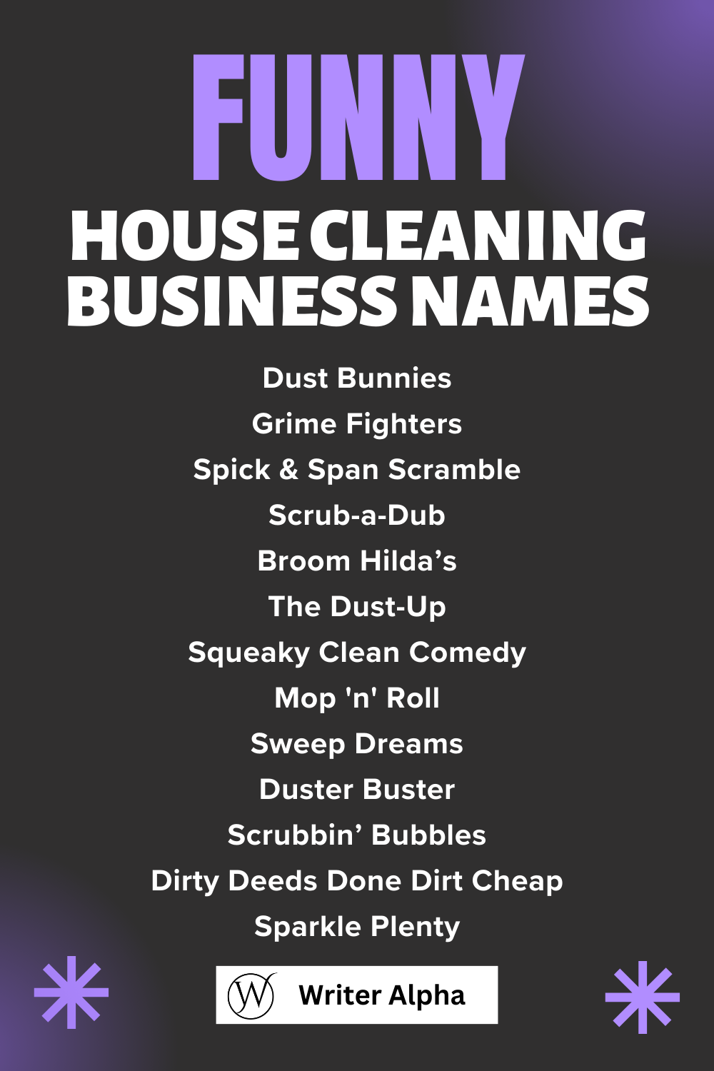funny house cleaning business names