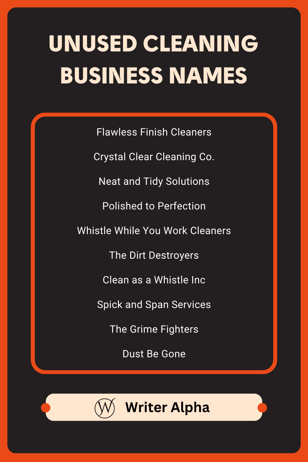 Unused cleaning business names