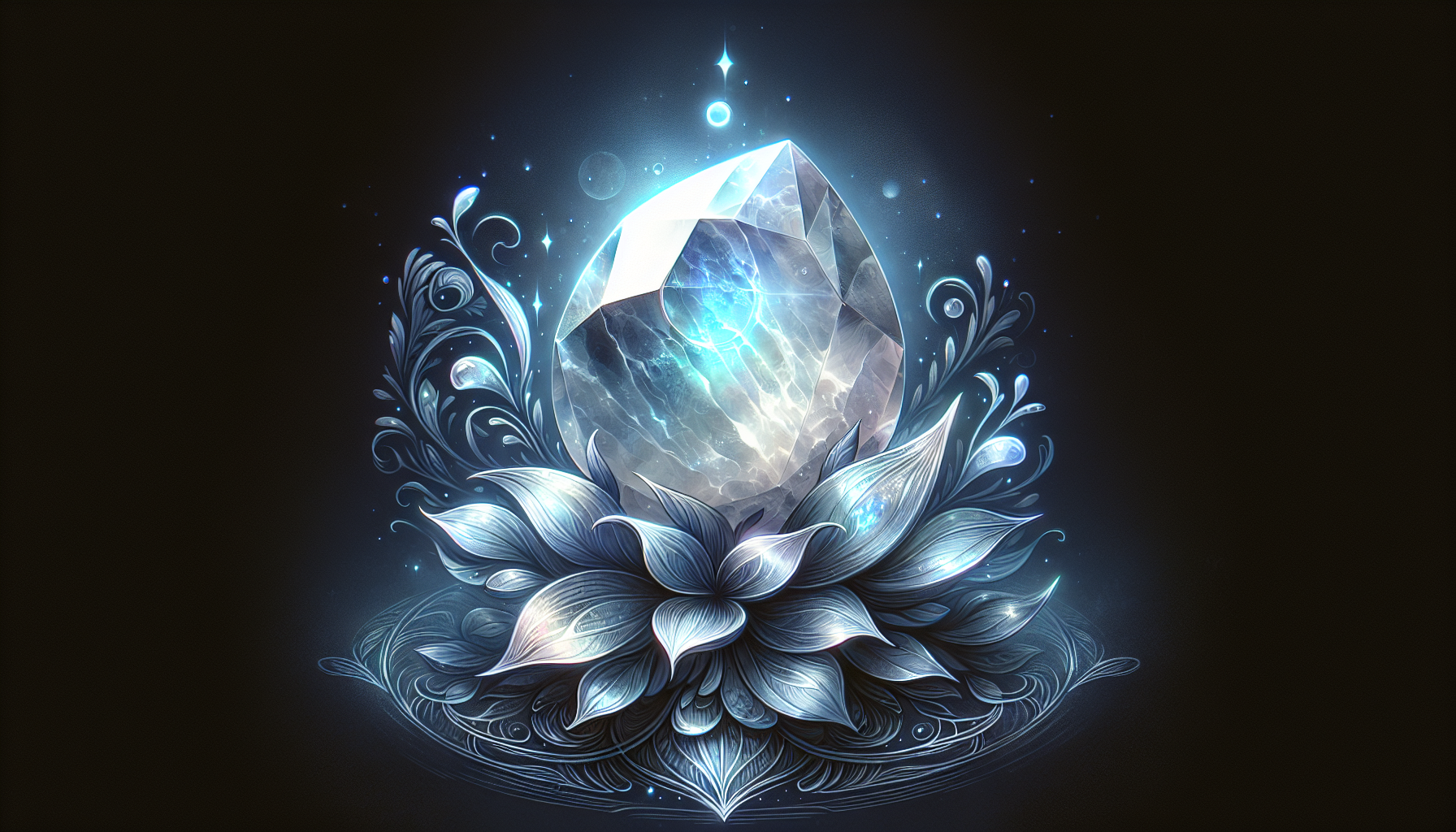 Illustration of a glowing moonstone representing lunar energy and feminine power