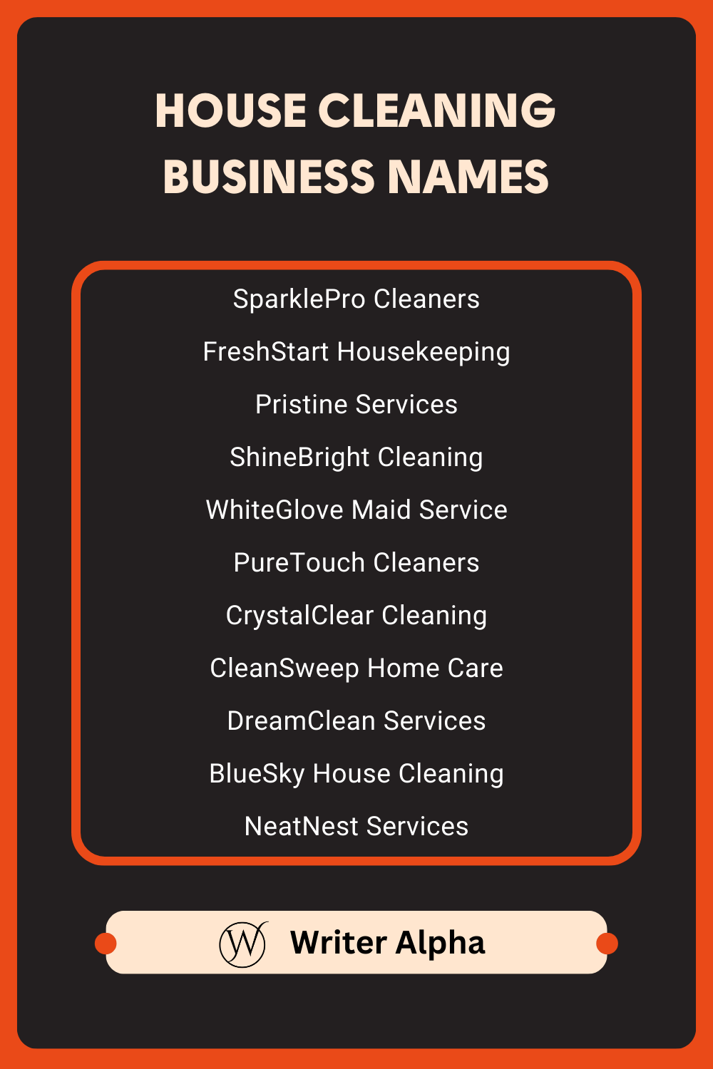 house cleaning business names