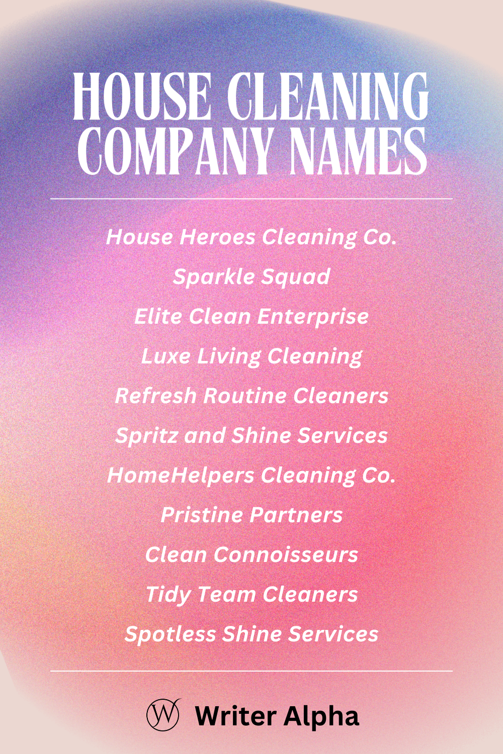 house cleaning company names