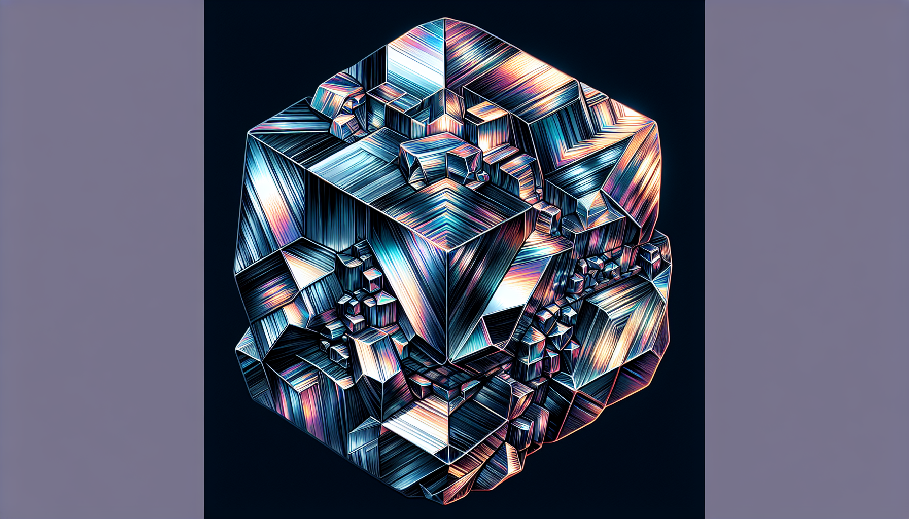 Illustration of a hematite crystal with metallic sheen
