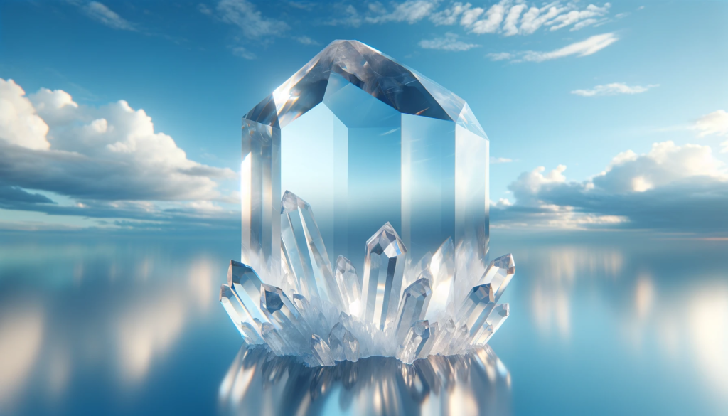 a clear quartz crystal