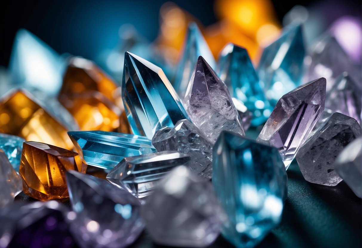 A cluster of crystals radiates energy, forming a protective field