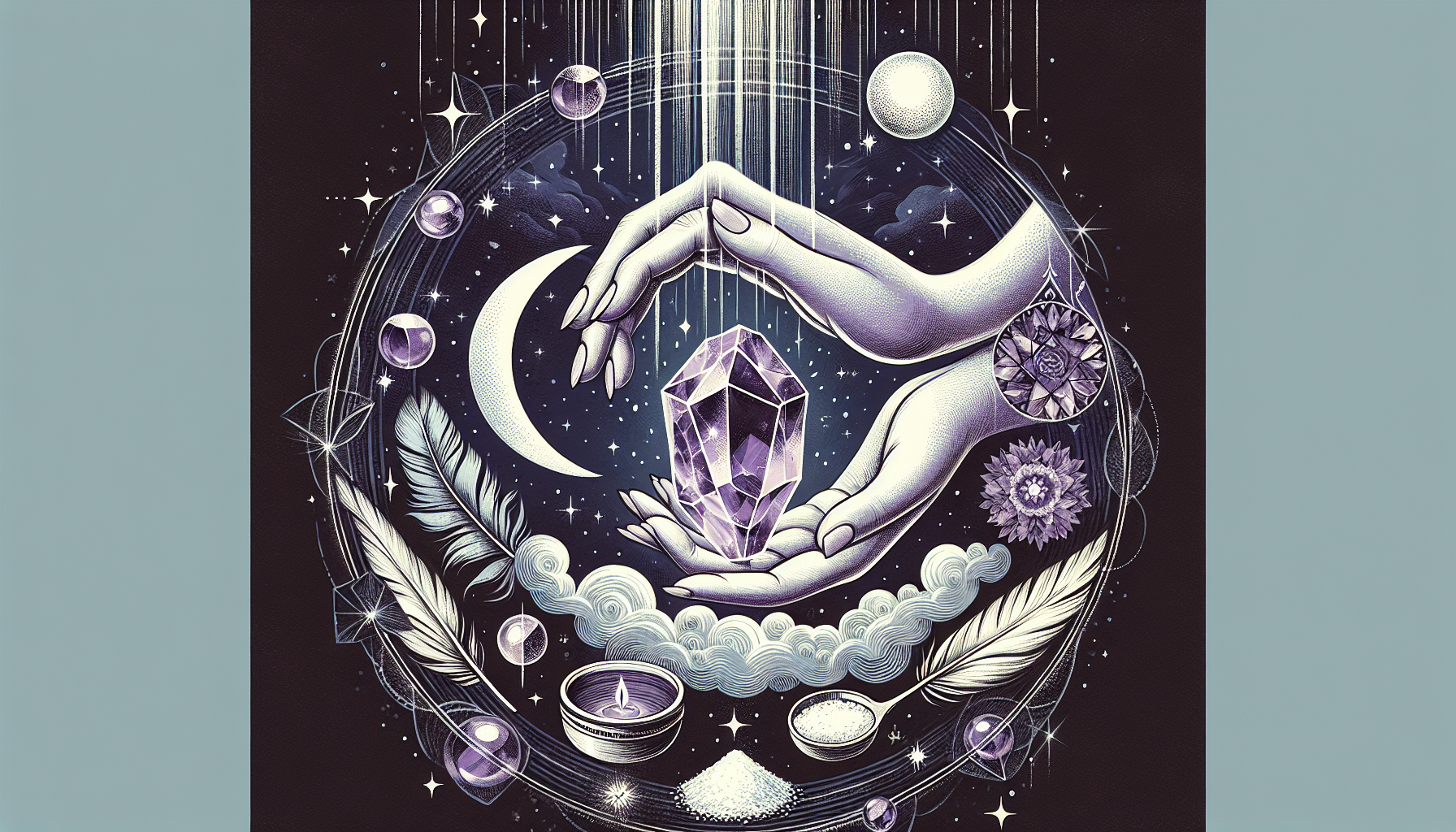 Illustration of safe practices for wearing amethyst