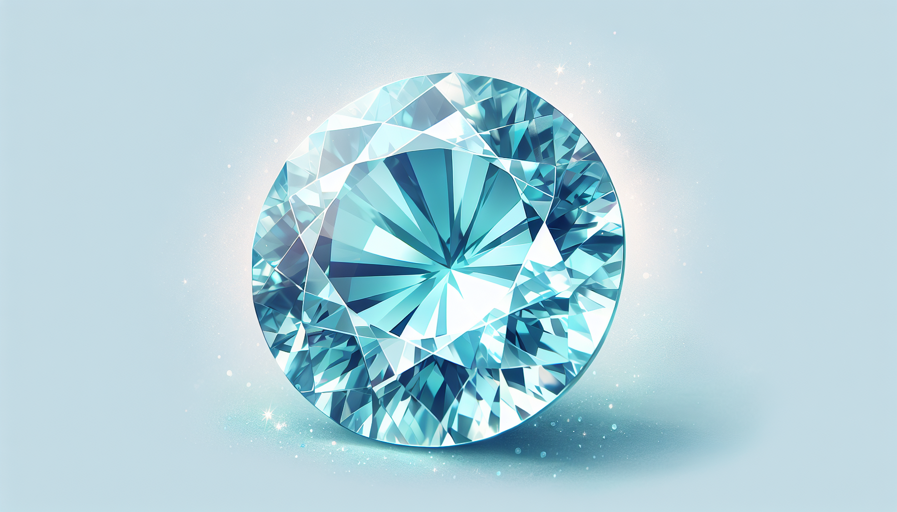 Illustration of a versatile aquamarine gemstone with pale blue color