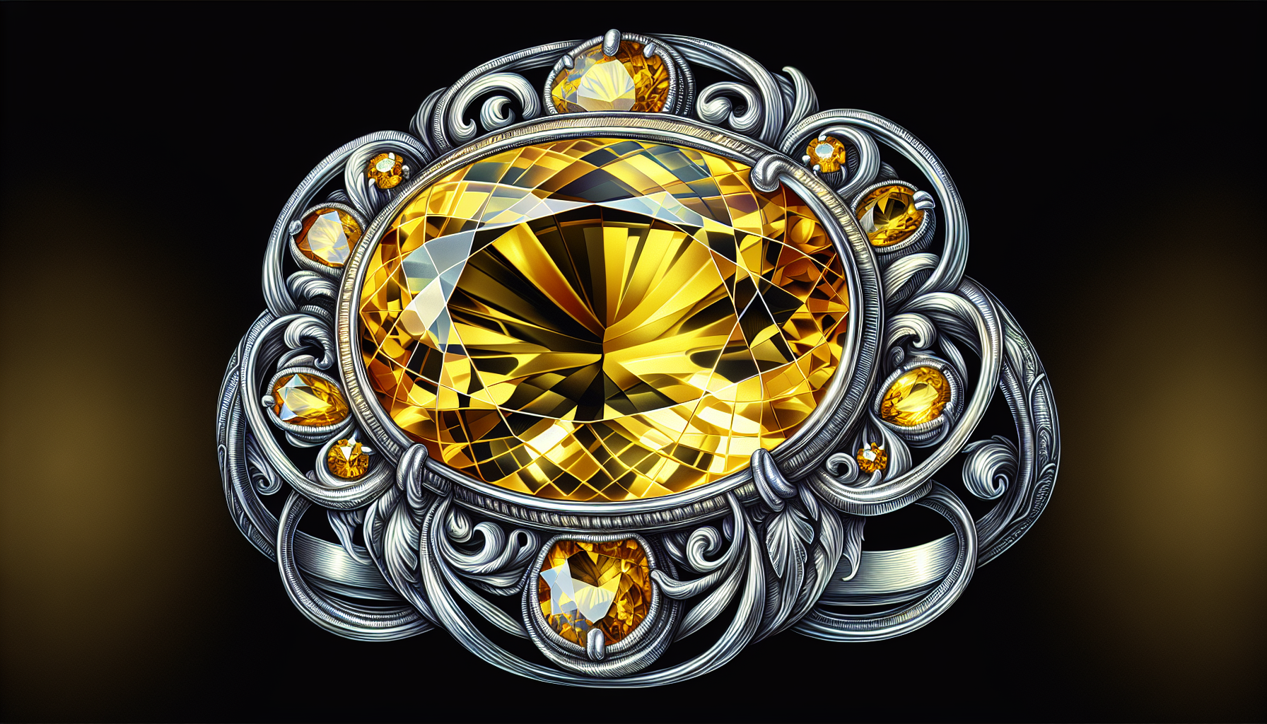 Illustration of a citrine stone jewelry