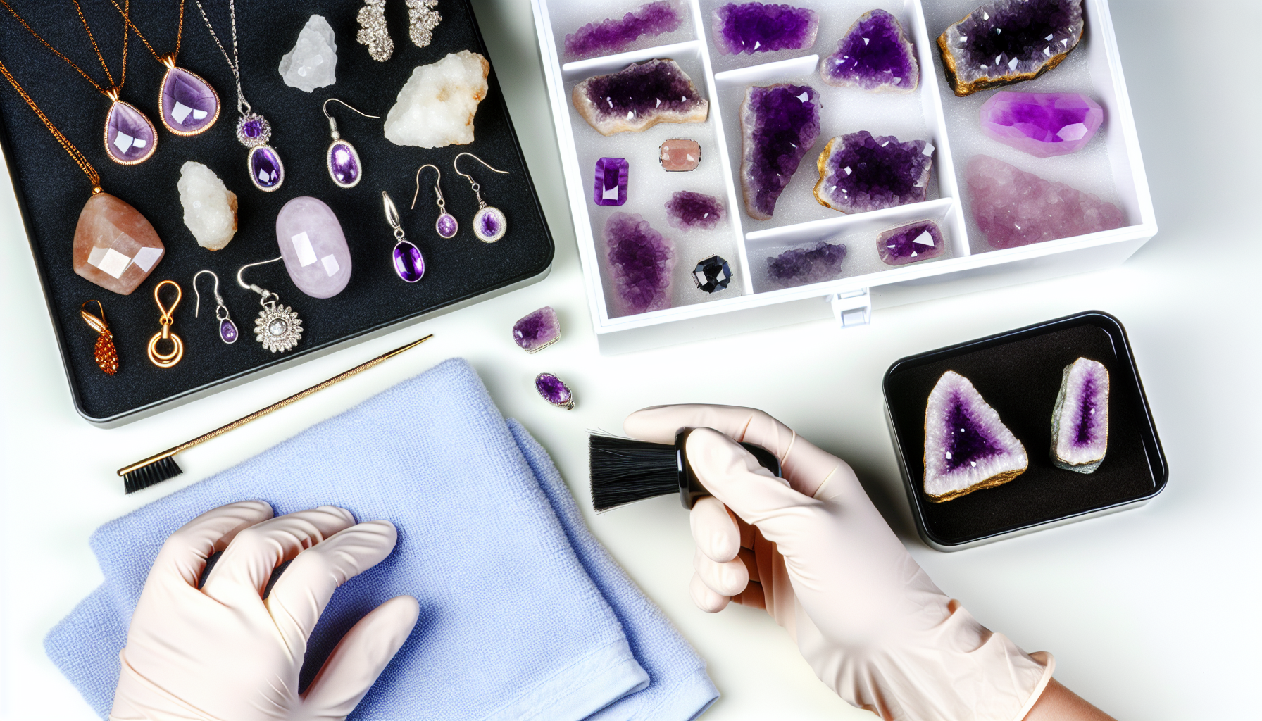 Cleaning and storing purple gemstones