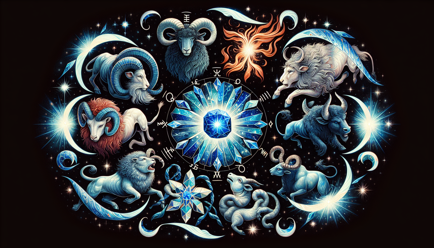 Illustration of zodiac signs