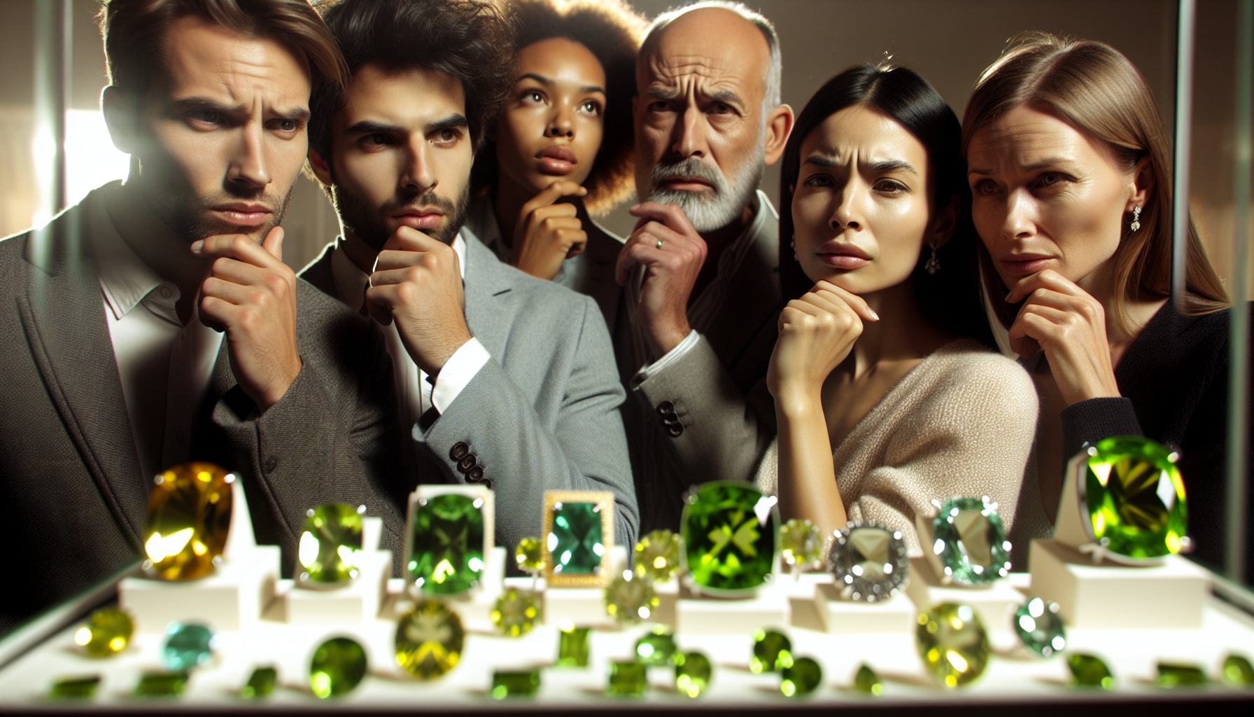 A visual representation of individuals contemplating wearing peridot, with a focus on who should not wear peridot.