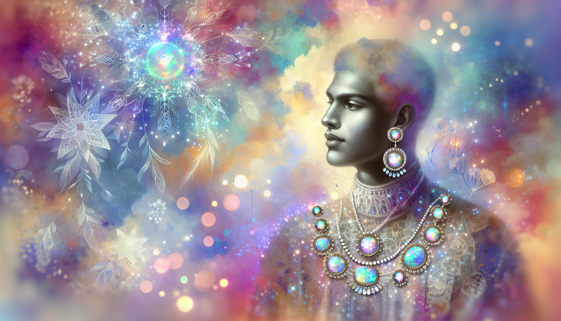 A creative image illustrating the benefits of wearing opal jewelry.